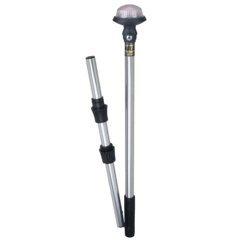 Perko 1451DP8CHR Delta-Series White All-Round Fold-In-Half Pole Light - 60" Height, 40Â° Adjustable Head